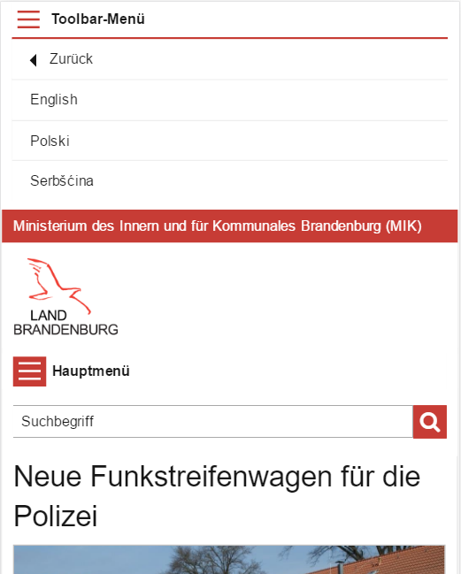 Mobile Menü