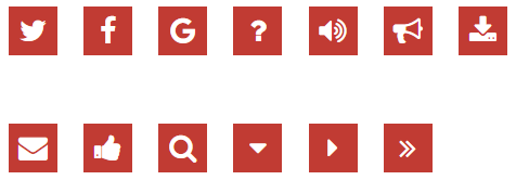 Icon für Twitter, Facebook, Google, Ich habe eine Frage?, Ton an/aus, Vorlesen, Download, per E-Mail versenden, Gefällt mir!, Suchen, Unten, Rechts, Rechts in der Farbe weiß auf rotem Grund.